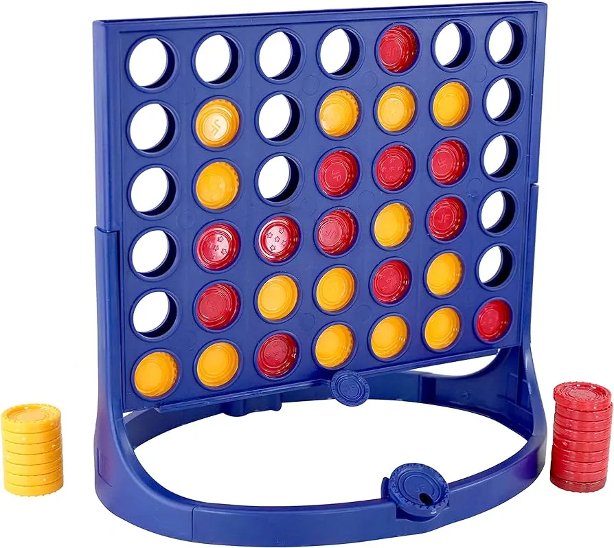 A plastic Connect 4 board