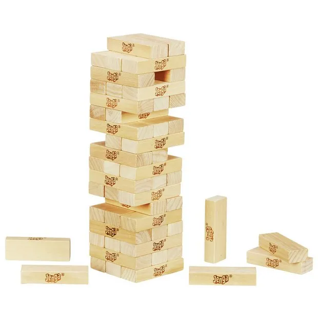 Wooden rectangular blocks forming a tower