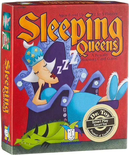 A box with a sleeping queen drawing