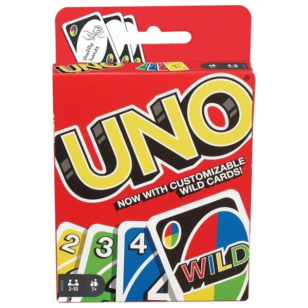 An Unbo box with cards 2 3 4 and Wild