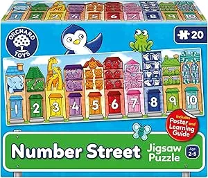 A jigsaw called Number Street with a penguin and the numbers 1 to 10 on it